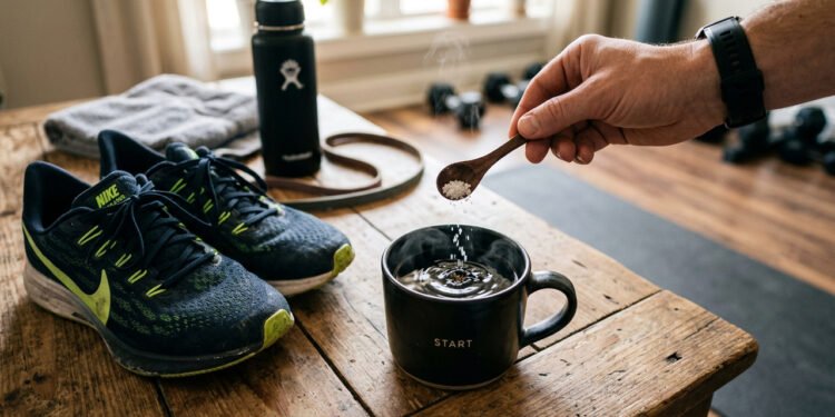 O truque de colocar uma pitada de sal no café pré-treino para dobrar a resistência e evitar o cansaço muscular