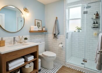 Banheiro pequeno pode parecer maior com esse truque simples de iluminação que poucos usam