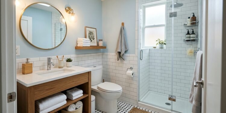 Banheiro pequeno pode parecer maior com esse truque simples de iluminação que poucos usam