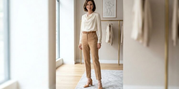 Calças de alfaiataria confortáveis e estilosas, mulheres acima dos 40 anos mais elegantes vão usar esses modelos com blusas leves e salto baixo em 2026