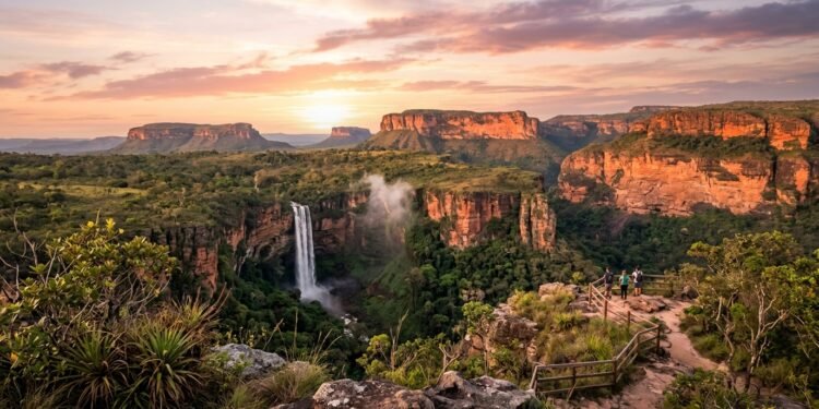 A apenas 65 km de Cuiabá, o planalto de 500 milhões de anos esconde cavernas de arenito e lagoas azuis
