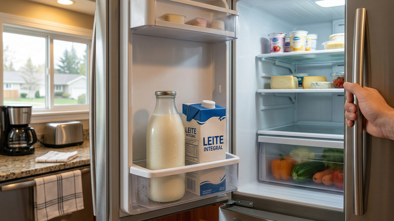 O 1 lugar na geladeira onde você nunca deve guardar leite