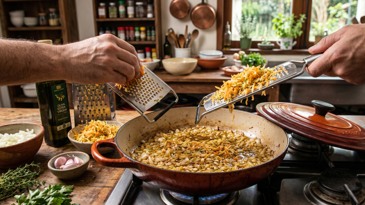 Chefs italianos revelam, para deixar o molho de tomate mais doce e equilibrado, o segredo é adicionar cenoura ralada no preparo
