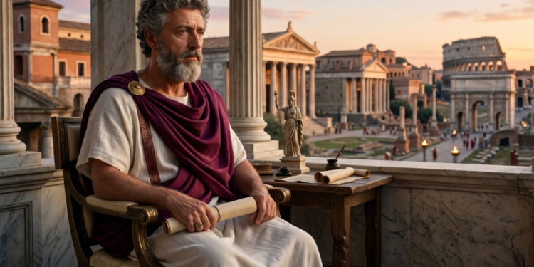 Citação do dia do imperador romano Marco Aurélio: “A felicidade da sua vida depende da qualidade dos seus pensamentos.”