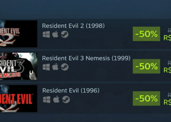 Os três primeiros títulos da série "Resident Evil" já estão disponíveis no Steam. A versão original, lançada para o primeiro PlayStation, foi adaptada para PCs modernos. Além disso, está em vigor uma promoção com 50% de desconto, por apenas R$ 28,50