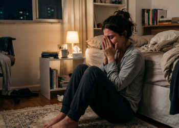 Pessoas que pedem desculpas por chorar mesmo estando sozinhas, e não é sensibilidade, é resíduo de uma infância onde a emoção era algo que se esperava limpar antes que alguém visse a bagunça