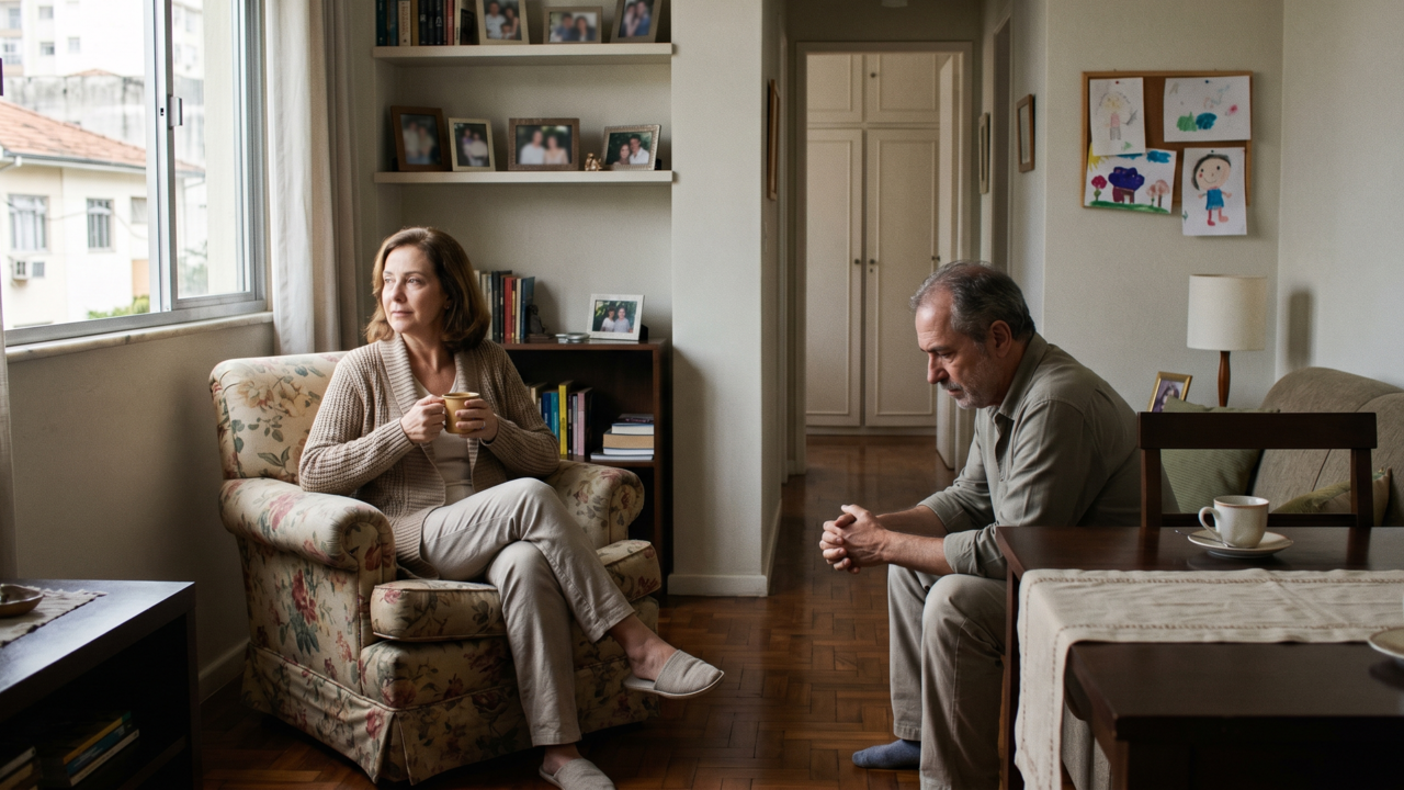 Muita gente não percebe que quem vê os filhos saindo de casa sente dois vazios ao mesmo tempo, o da rotina que mudou e o da versão de si que existia para cuidar deles todos os dias