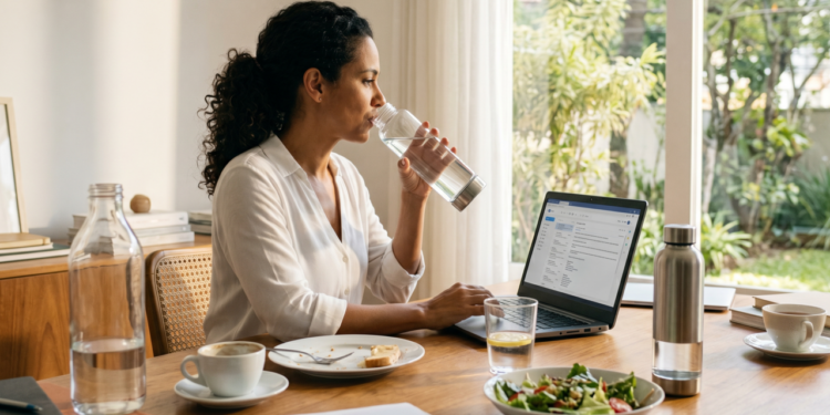 Beber mais água ajuda na saúde, mas o benefício real só aparece se o consumo for distribuído ao longo do dia