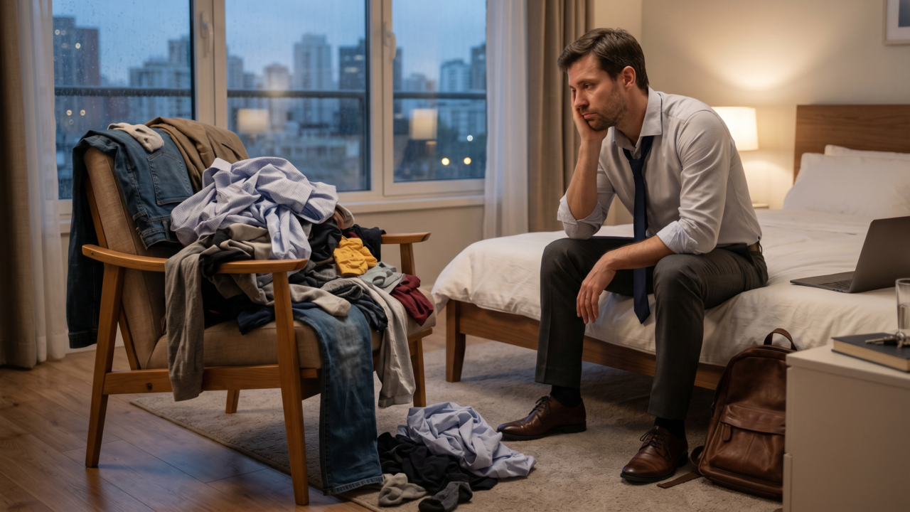 Qual é o significado de acumular roupas na cadeira com frequência