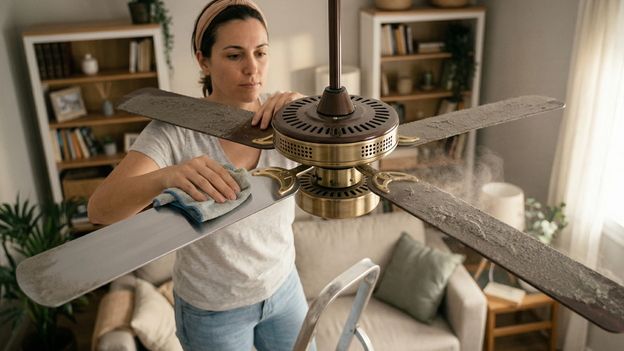 Como tirar poeira do ventilador em 5 minutos sem espalhar sujeira pela casa, usando apenas uma fronha