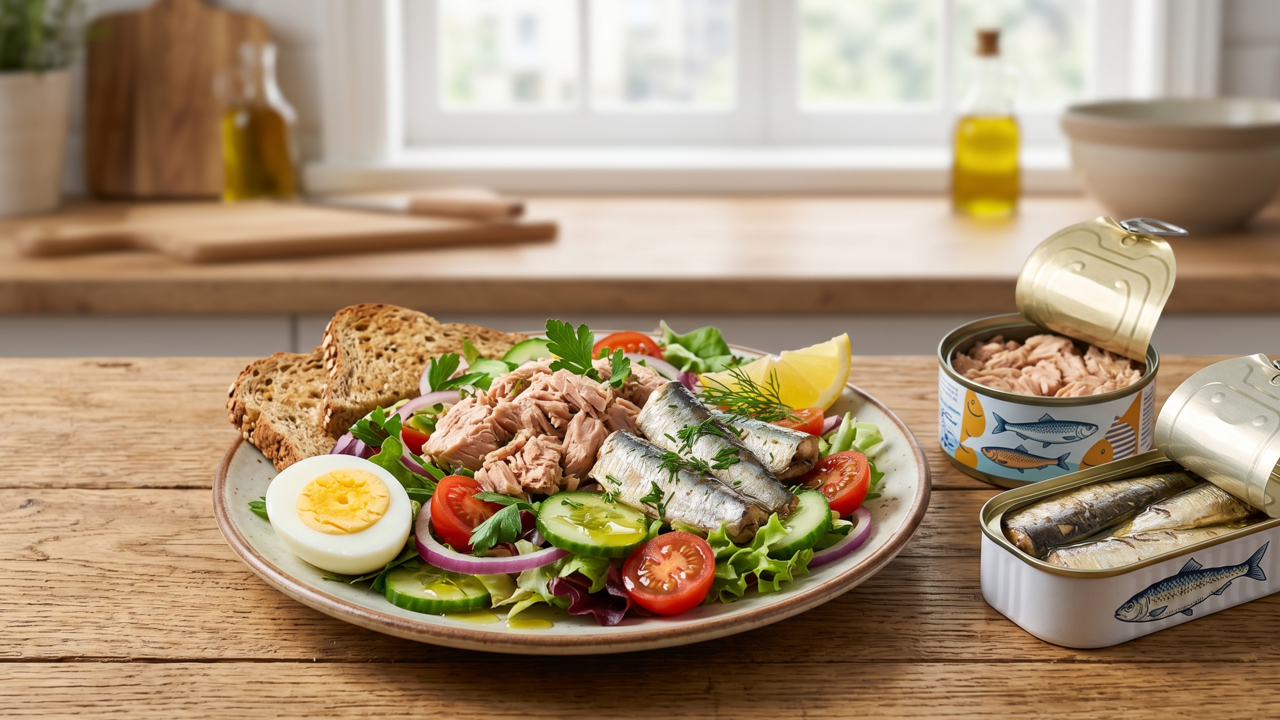 Peixes em conserva com boa quantidade de proteína para refeições rápidas e mais satisfatórias