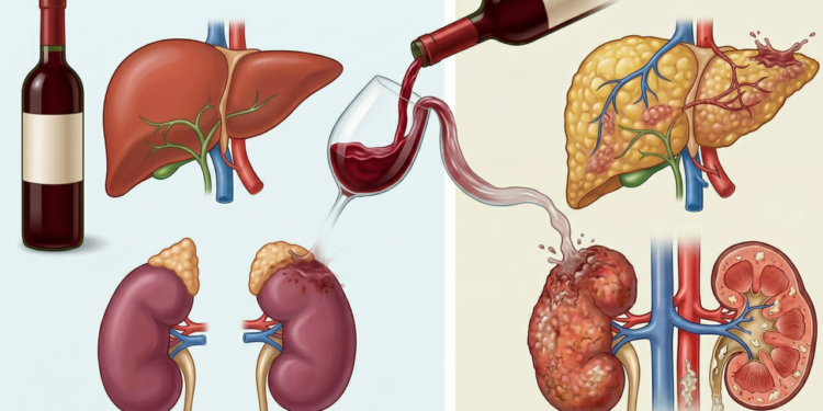 Vinho em excesso pode sobrecarregar fígado e rins sem sinais imediatos