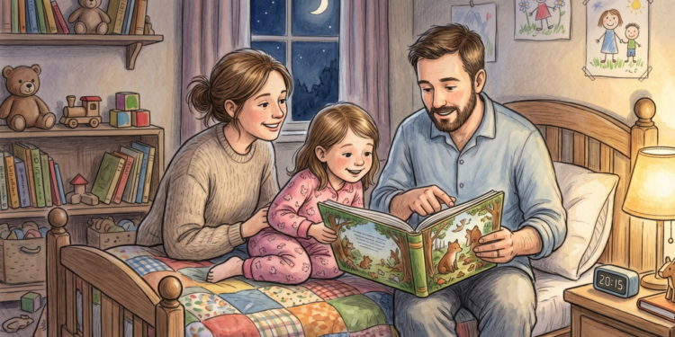 Estudos mostram que crianças que liam com os pais antes de dormir estavam ampliando mais rápido o vocabulário
