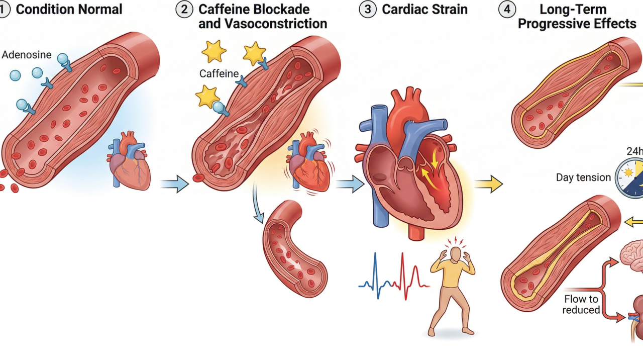 O que acontece com a pressão arterial e o coração de quem toma café em excesso todos os dias