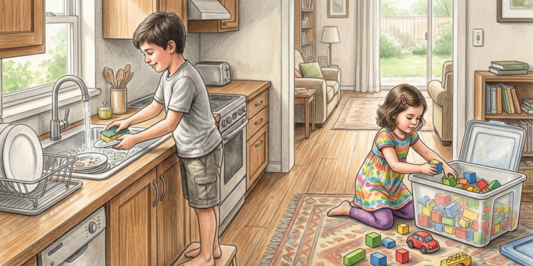 Estudos mostram que crianças que tinham tarefas domésticas estavam desenvolvendo maior senso de responsabilidade