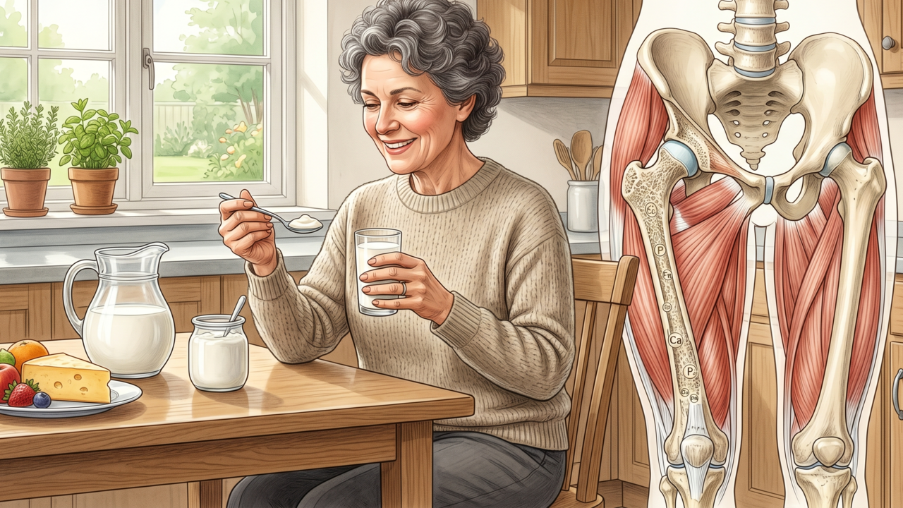 O consumo diário de iogurte ou leite pode influenciar a saúde óssea em mulheres após os 60