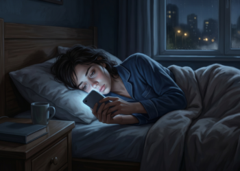Uma carta para a mulher que apaga as luzes cedo, deita com o celular no rosto e chama isso de descanso — você não está relaxando de verdade, está tentando anestesiar um dia que exigiu tanto de você que o silêncio sozinho já não basta