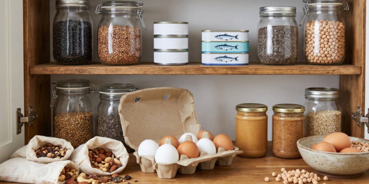 Fontes de proteína fáceis de guardar em casa para montar refeições que sustentam mais