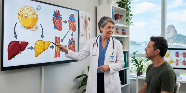 Hepatologista explica o efeito da pipoca no fígado e saúde cardiovascular