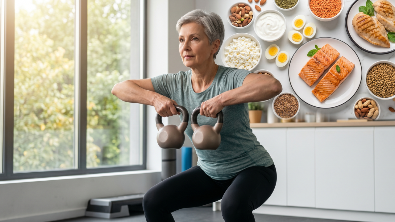 As 4 melhores fontes de proteína magra para mulheres na menopausa que querem preservar massa muscular