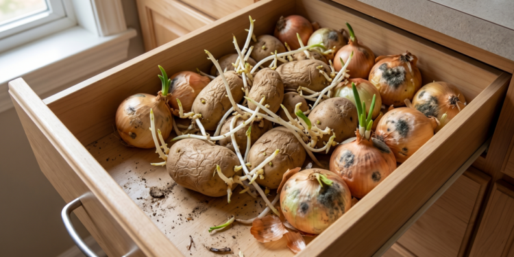 Por que você nunca deve guardar batatas junto com cebolas na mesma gaveta