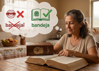 A palavra que parece errada por causa da pronúncia mais comum, mas está registrada no vocabulário oficial da língua portuguesa