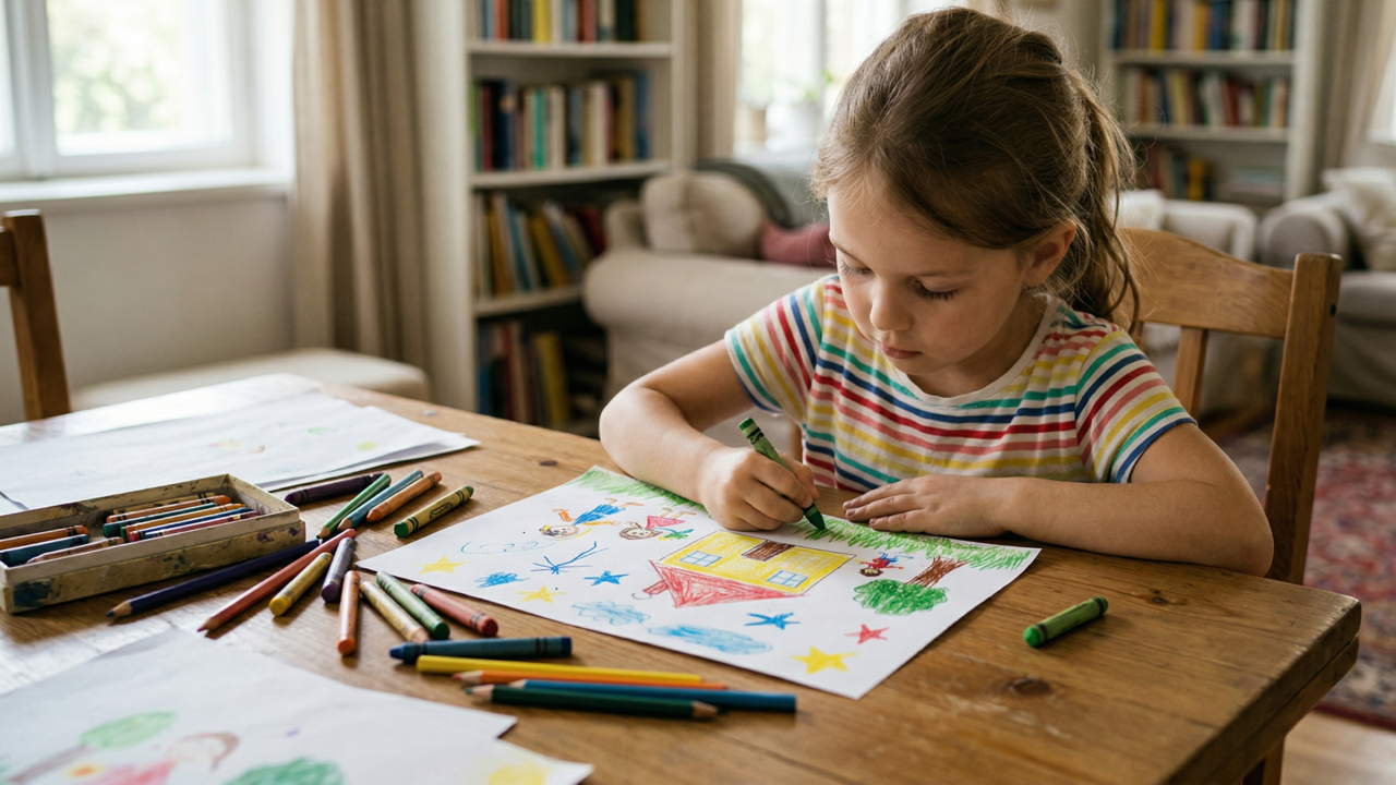 Estudos mostram que crianças que desenham com frequência desenvolvem melhor memória e habilidades de aprendizado