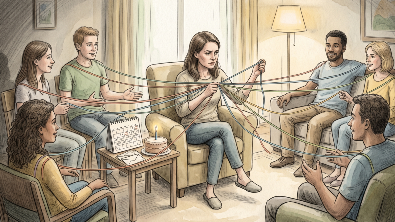 Nem todo mundo que organiza os encontros, lembra aniversários e insiste para o grupo não sumir é mais sociável do que os outros, alguns só aprenderam cedo demais que, se não forem o elo entre as pessoas, acabam descobrindo rápido demais quem não lembraria deles sozinho