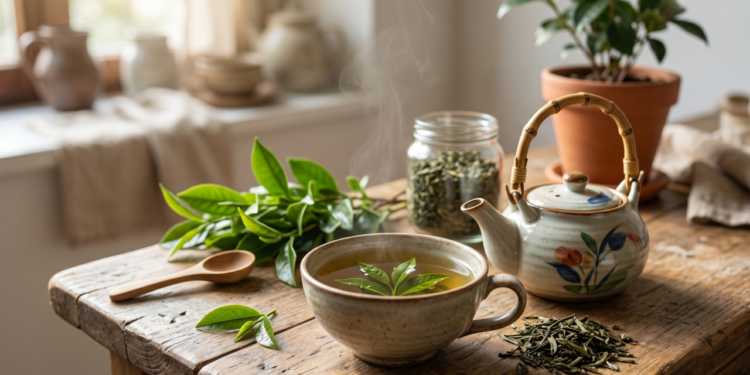 O chá verde pode acelerar o metabolismo e auxiliar na redução de gordura abdominal com consumo regular