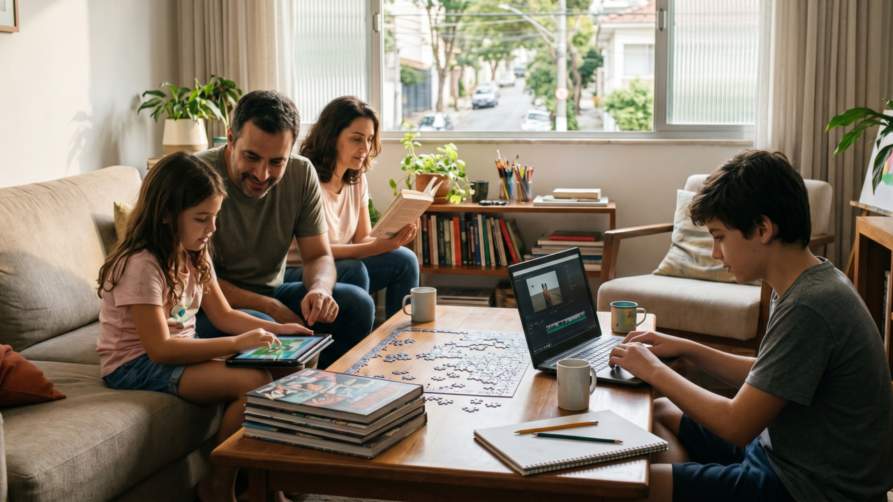 Famílias modernas têm mais acesso do que nunca a pesquisas sobre tempo de tela, atenção e saúde mental infantil, mas vivem mais conflitos dentro de casa por causa do celular e do tablet, e o ponto central dessa contradição está no abismo entre saber a recomendação e conseguir aplicá-la no mundo real