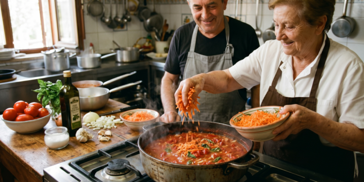 Chefs italianos revelam, para deixar o molho de tomate mais doce e equilibrado, o segredo é adicionar cenoura ralada no preparo