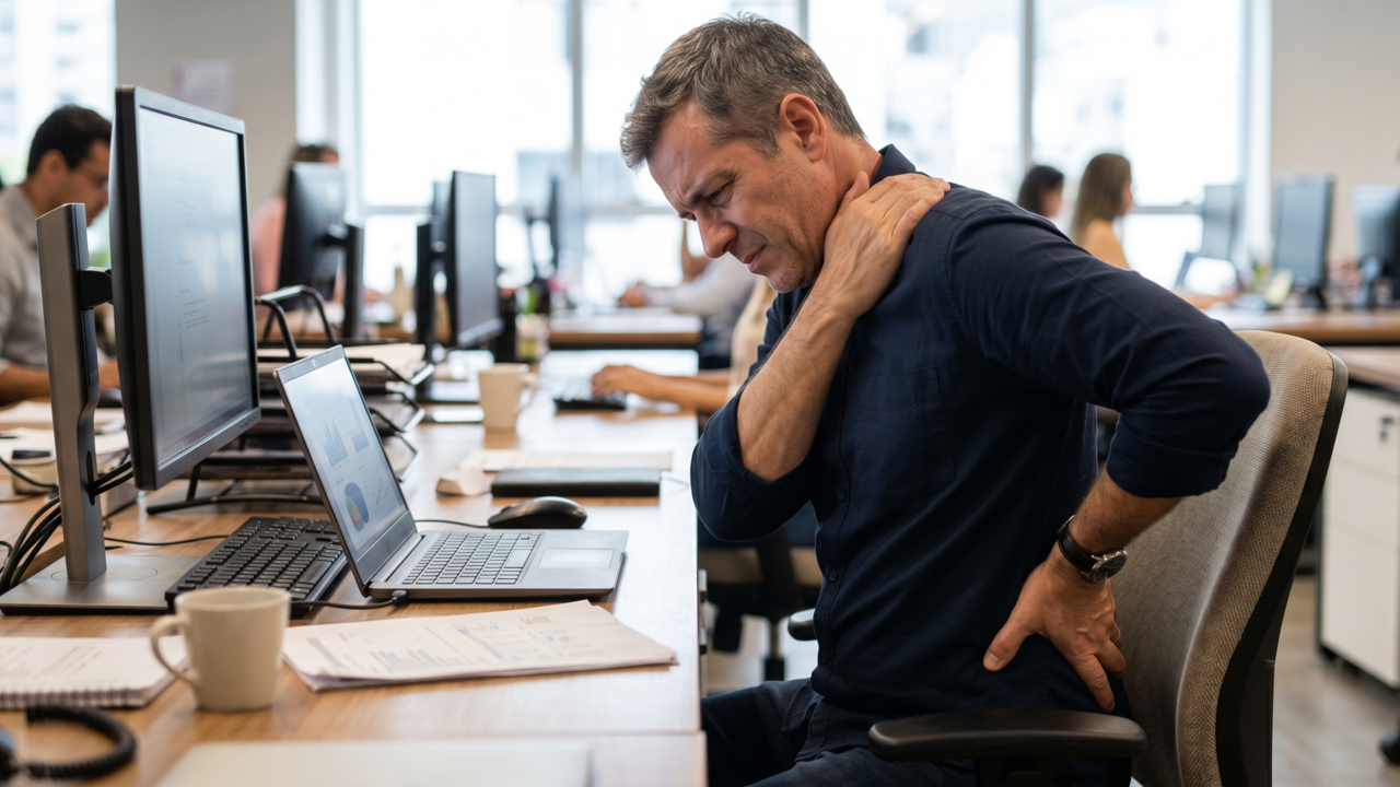 Os movimentos que você deve fazer todos os dias para aliviar a tensão de quem passa o dia inteiro sentado no escritório