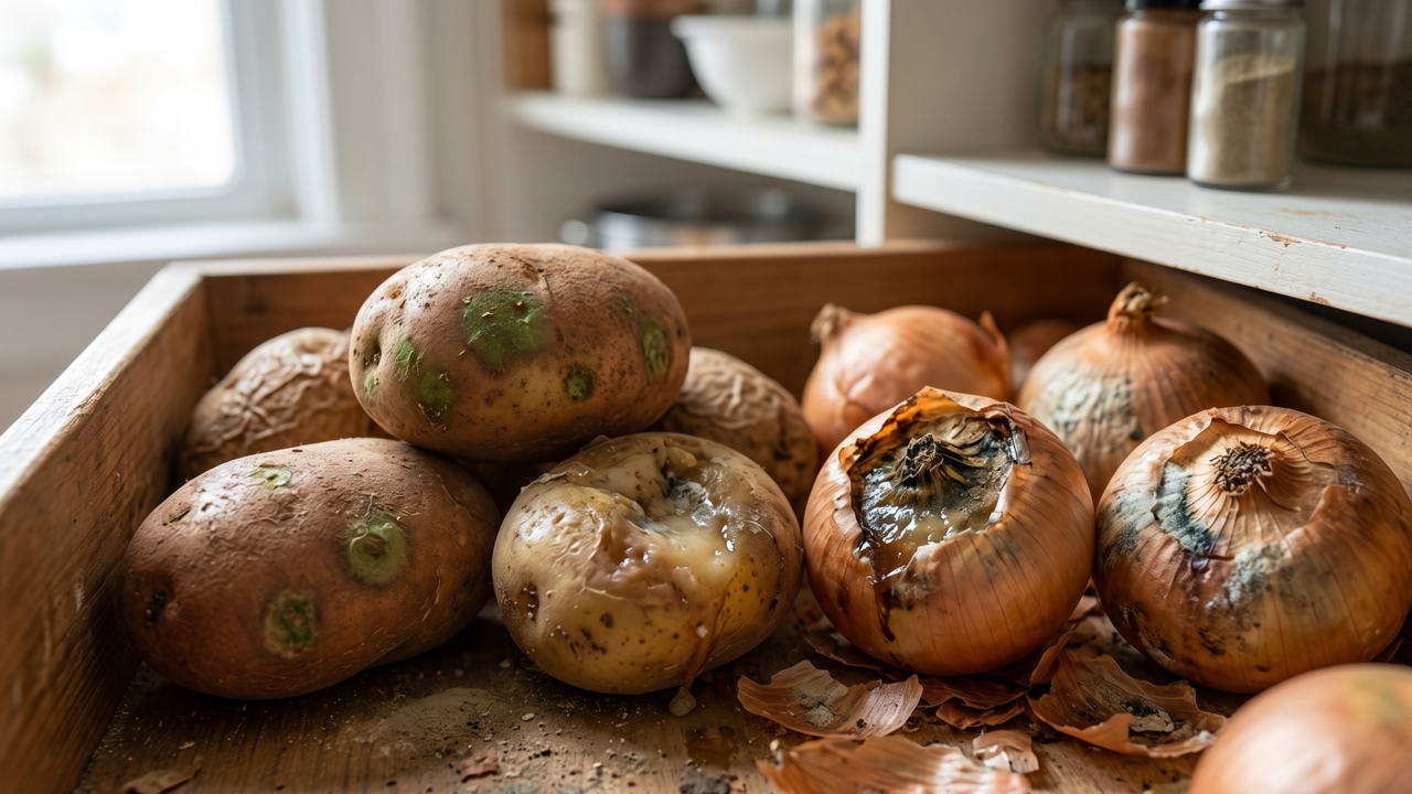 Por que você nunca deve guardar batatas junto com cebolas na mesma gaveta