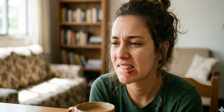O que significa morder o lábio sem querer diversas vezes