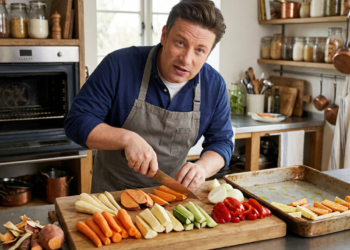 Jamie Oliver explica, legumes mais saborosos no forno não precisam de mais tempero, mas da forma certa de corte antes de assar