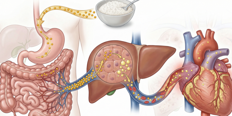 O que o arroz branco faz no intestino, no fígado e na saúde cardiovascular