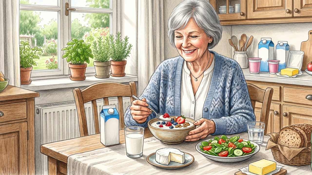 O consumo diário de iogurte ou leite pode influenciar a saúde óssea em mulheres após os 60