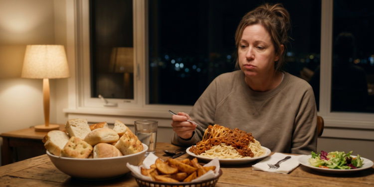 Nutricionista revela, o problema do jantar não é comer à noite, é exagerar em alimentos ricos em carboidratos refinados
