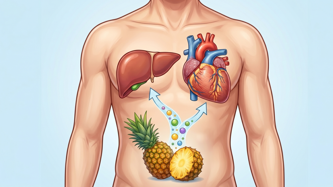 O que o abacaxi faz no fígado e na saúde cardiovascular