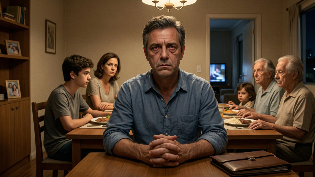 Segundo a psicologia, a coisa mais difícil de ser o calmo em uma família é que sua firmeza se torna uma carga. Todo mundo se apoia nele, ninguém pergunta o que o segura