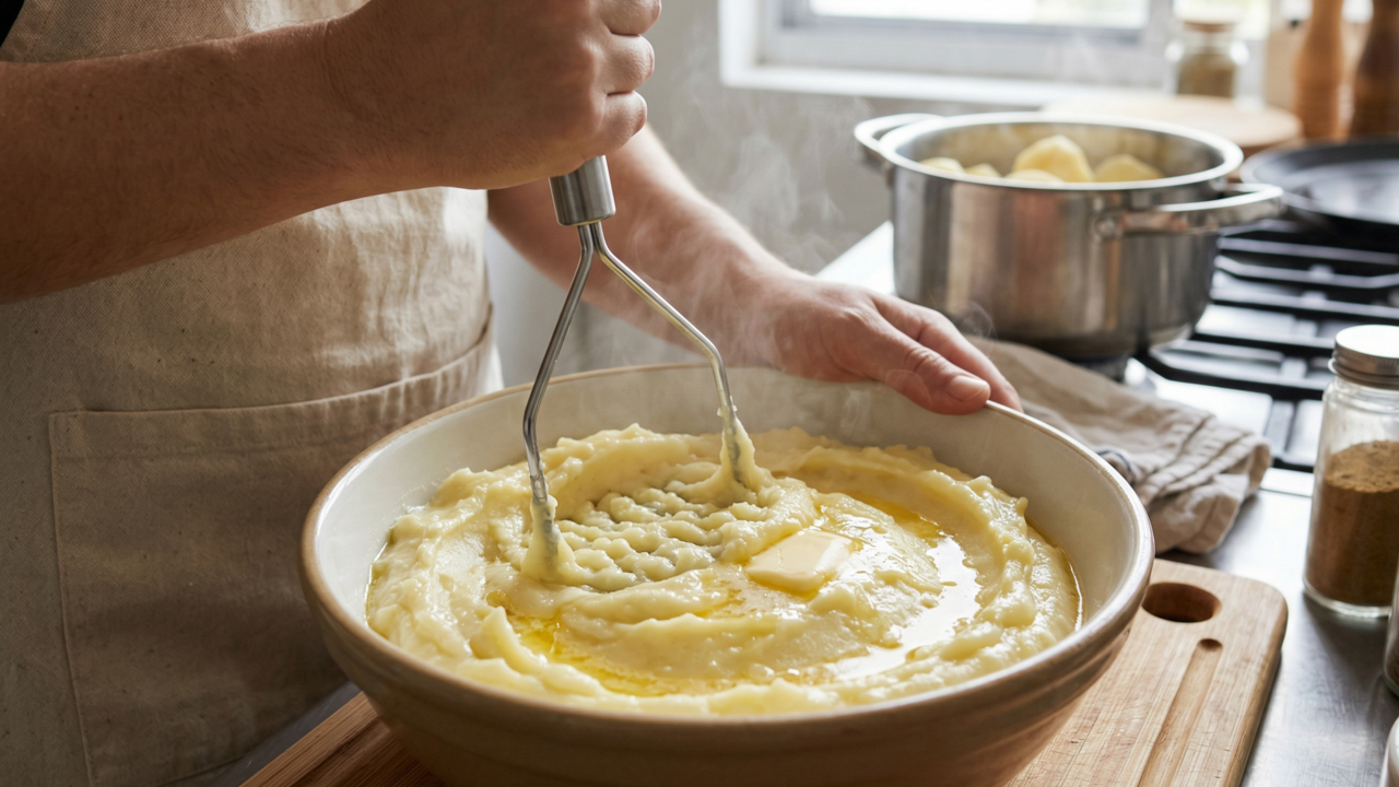 Paola Carosella ensina, o purê de batata mais leve não leva mais leite, mas uma técnica simples no ponto do amassado