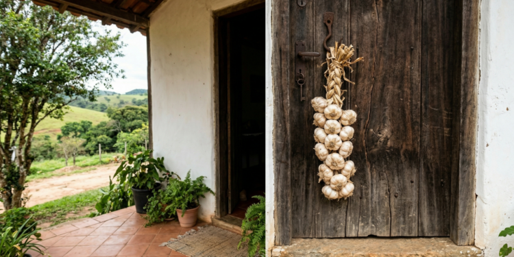 Poucos sabem qual o sentido de colocar alho atrás da porta de casa