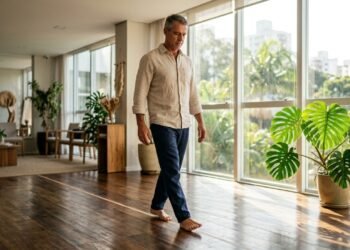 Caminhar em linha reta por alguns passos