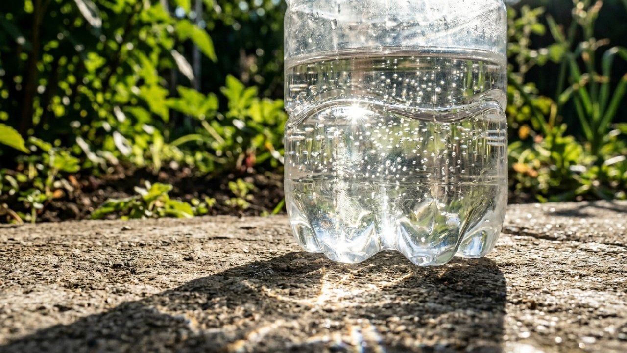 Por que colocar garrafas com água no quintal (não é para regar as plantas)