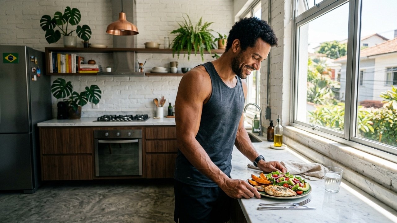 Recuperação muscular com nutrição adequada e fontes proteicas magras
