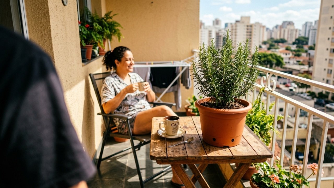 Cultivo de alecrim em vasos para uso culinário