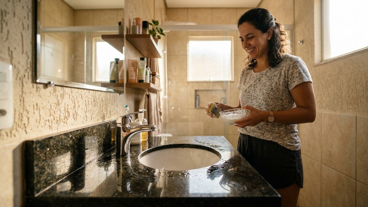 Misturar bicarbonato com limão no banheiro