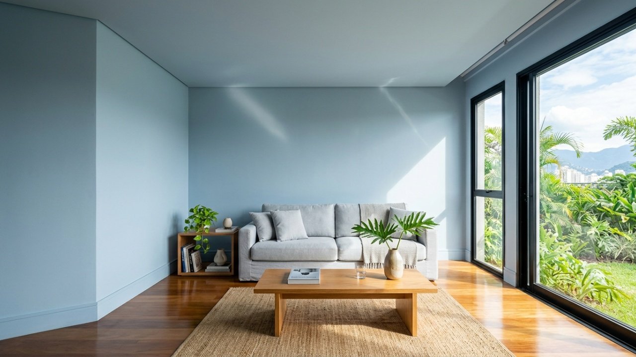 Escolha de tintas e paletas que ampliam visualmente o espaço