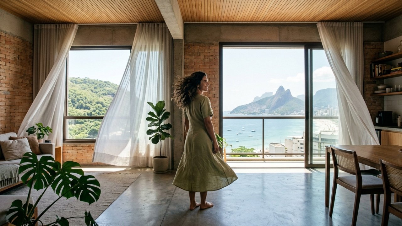 Ventilação cruzada e resfriamento passivo residencial