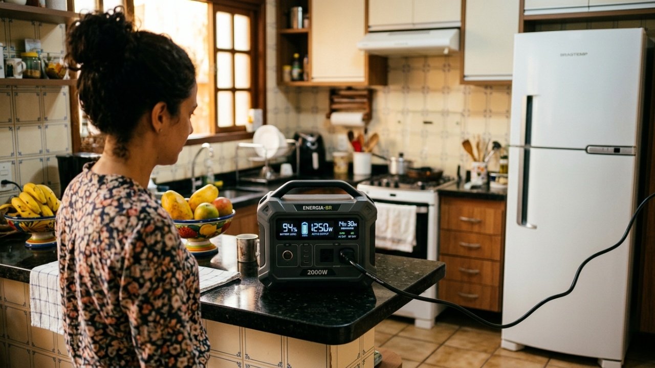 Gerador solar portátil e economia de energia